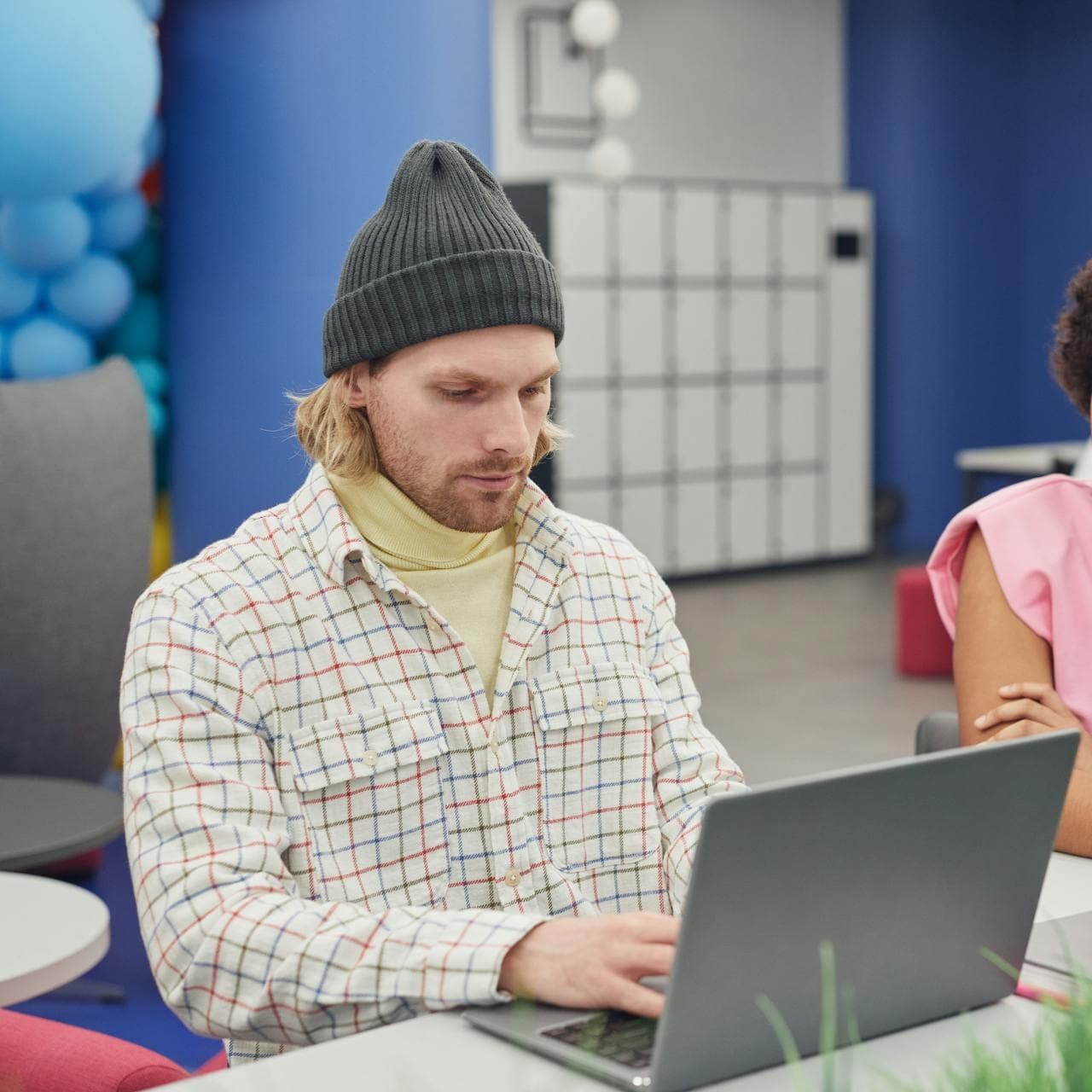 Person working on laptop